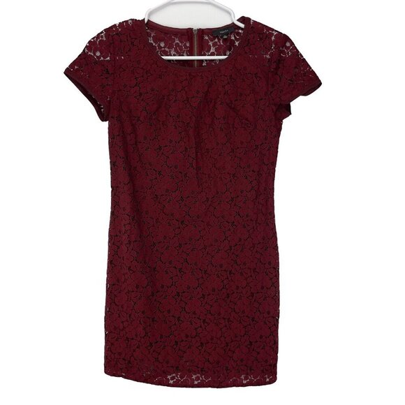 ARITZIA TALULA Belgravia Lace Bordeaux Burgundy Summer Spring Mini Dress sz XS - Picture 2 of 7